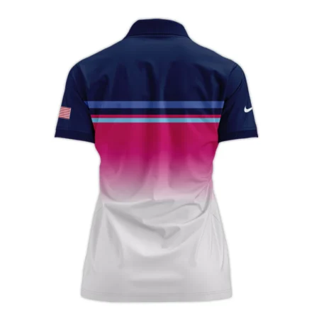 Dark Blue Pink White Line Nike 79th U.S. Women’s Open Lancaster Short Polo Shirt