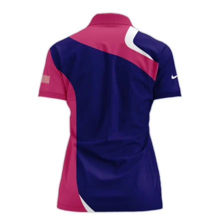 Nike Blue Pink White 79th U.S. Women’s Open Lancaster Zipper Short Polo Shirt