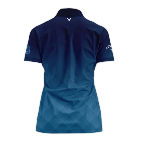 Callaway 2024 KPMG Women's PGA Championship Blue Diamond Abstract Zipper Short Polo Shirt