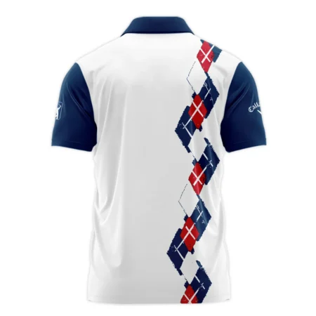 Golf Sport Pattern Blue Mix Color 124th U.S. Open Pinehurst Callaway Zipper Polo Shirt Style Classic