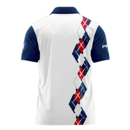 Golf Sport Pattern Blue Mix Color 124th U.S. Open Pinehurst Ping Zipper Polo Shirt Style Classic