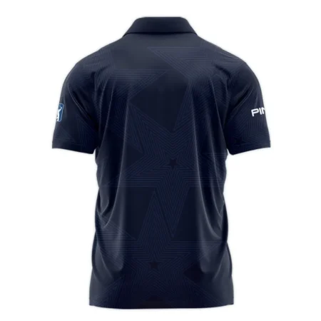 Golf Navy Color Star Pattern 124th U.S. Open Pinehurst Ping Zipper Polo Shirt Style Classic