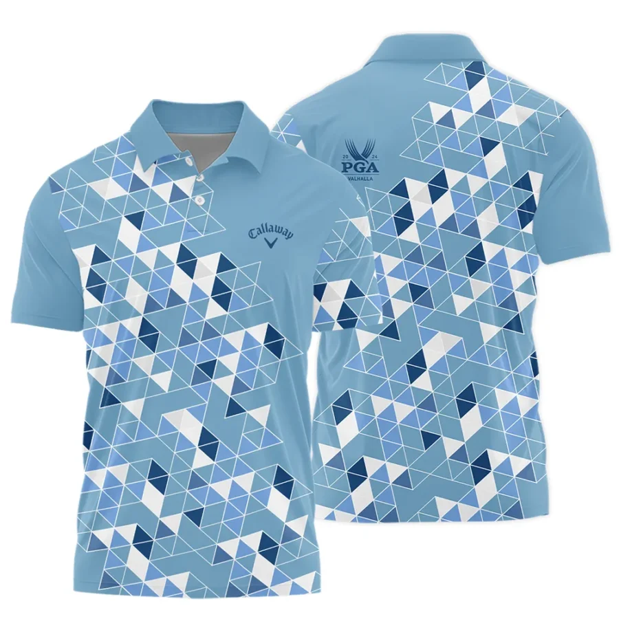 Golf Blue Geometric Mosaic Pattern 2024 PGA Championship Valhalla Callaway Polo Shirt Style Classic