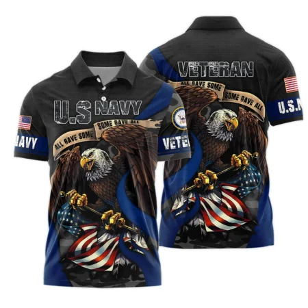 All Gave Some Some Gave All Veteran Eagle Flag U.S. Navy Veterans All Over Prints Polo Shirt