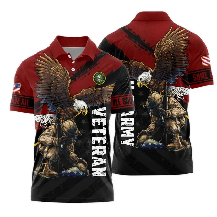 Veteran Eagle All Gave Some Some Gave All U.S. Army Veterans All Over Prints Polo Shirt