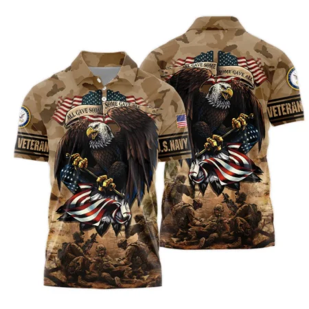 Veteran Camo Eagle All Gave Some Some Gave All U.S. Navy Veterans All Over Prints Polo Shirt