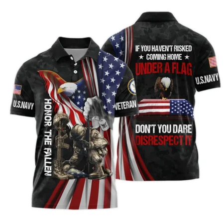 Veteran Honor The Fallen Dont You Dare Disrespect It U.S. Navy Veterans All Over Prints Polo Shirt