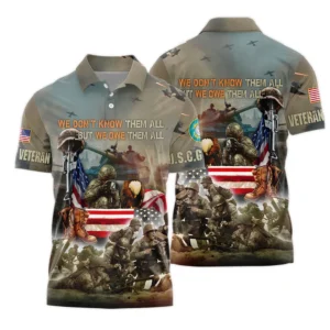 Veteran We Dont Know Them All But We Owe Them All U.S. Coast Guard Veterans All Over Prints Zipper Polo Shirt