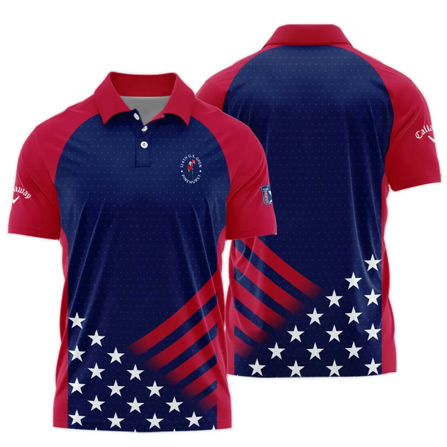 Callaway 124th U.S. Open Pinehurst Star White Dark Blue Red Background Polo Shirt Style Classic Polo Shirt For Men