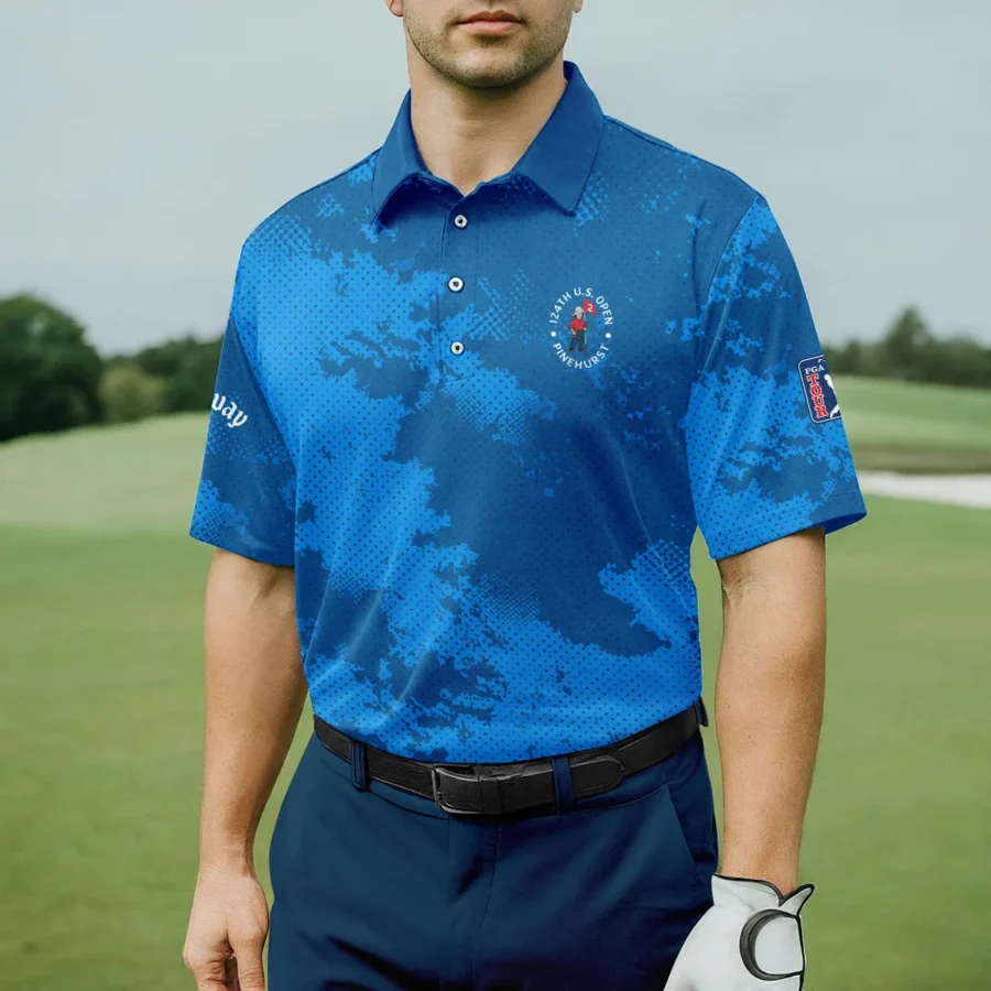 124th U.S. Open Pinehurst Callaway Blue Sport Pattern Polo Shirt Style Classic