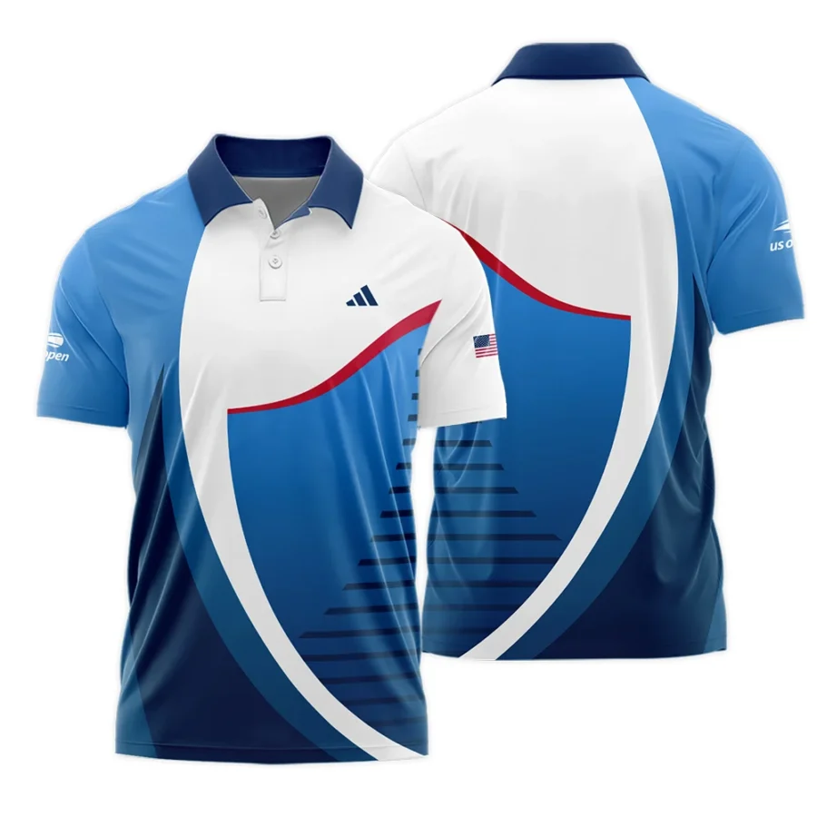 US Open Tennis Champions Adidas Dark Blue Red White Polo Shirt Style Classic Polo Shirt For Men