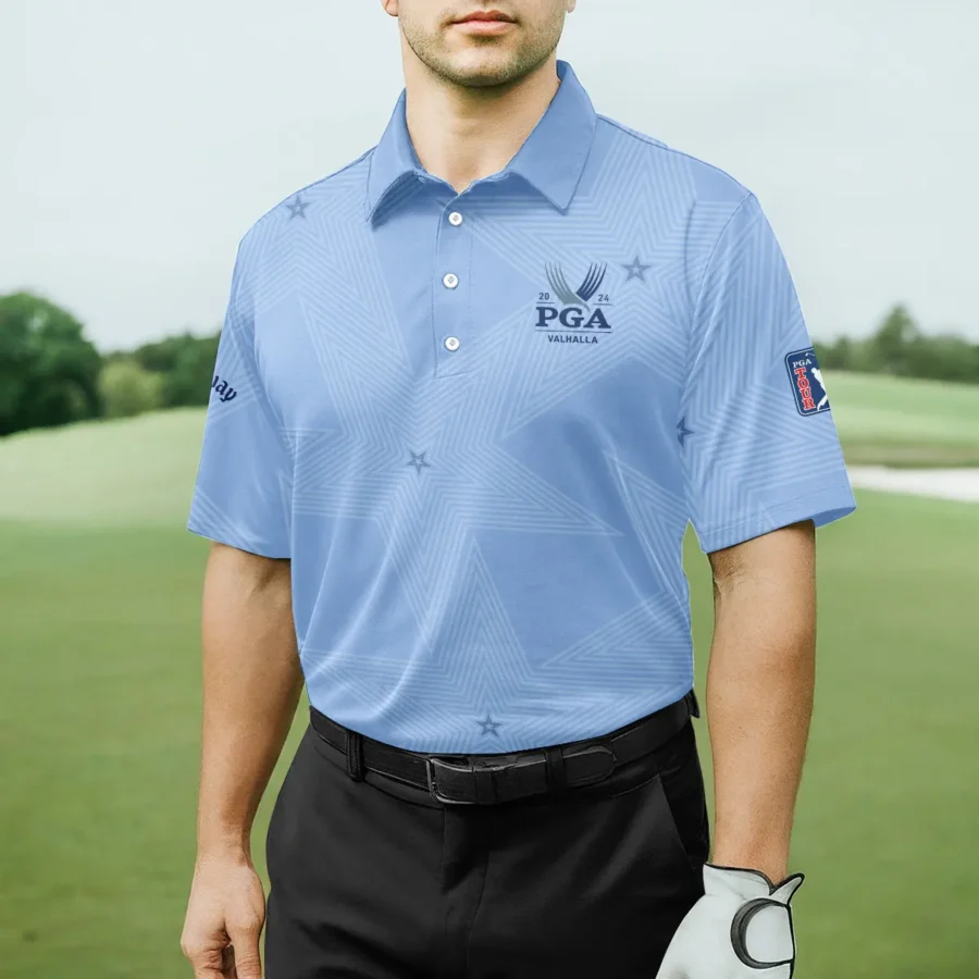 Golf Blue Color Star Pattern 2024 PGA Championship Valhalla Callaway Polo Shirt Style Classic