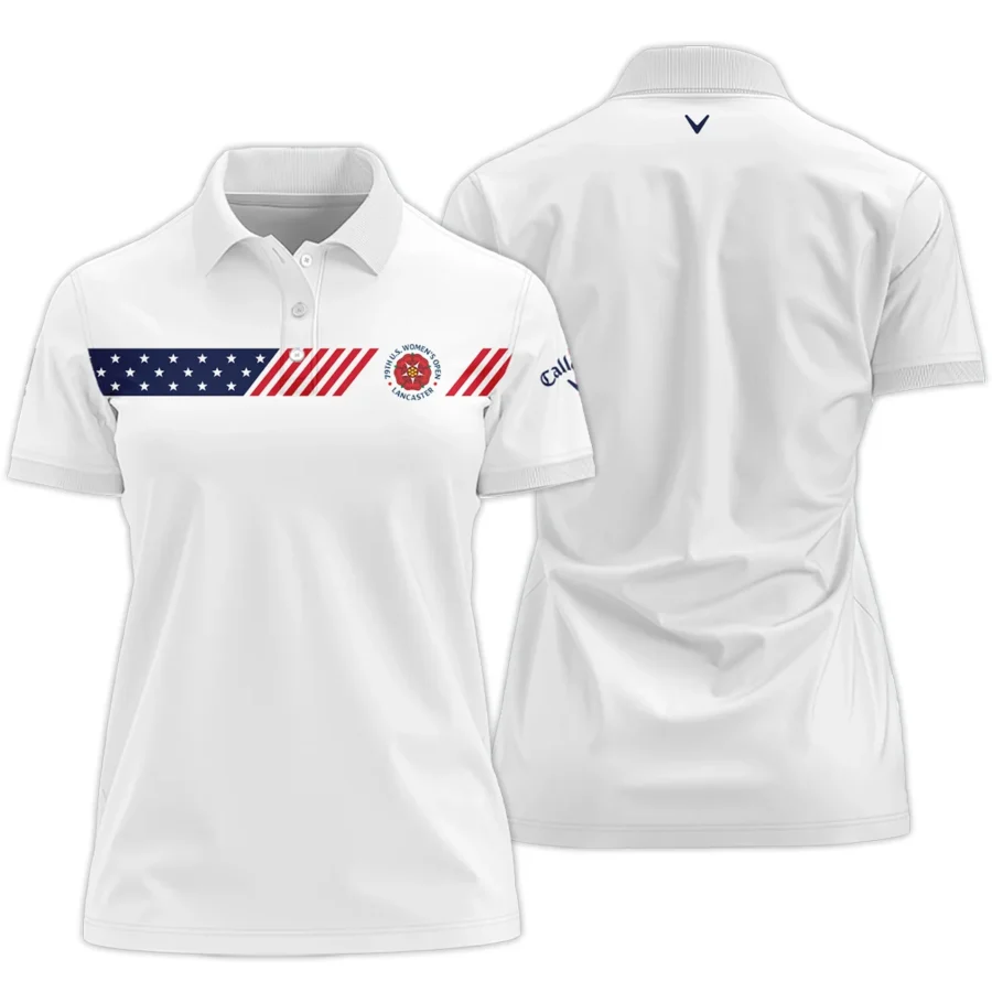 Golf American Flag White Callaway 79th U.S. Women’s Open Lancaster Short Polo Shirt