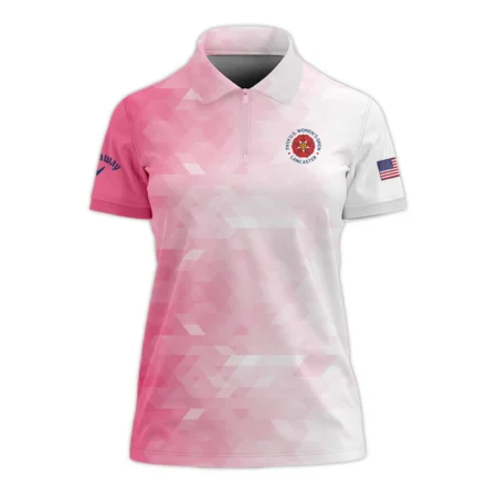 Callaway 79th U.S. Women’s Open Lancaster Pink Abstract Background Zipper Sleeveless Polo Shirt
