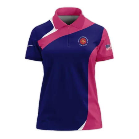 Nike Blue Pink White 79th U.S. Women’s Open Lancaster Zipper Short Polo Shirt