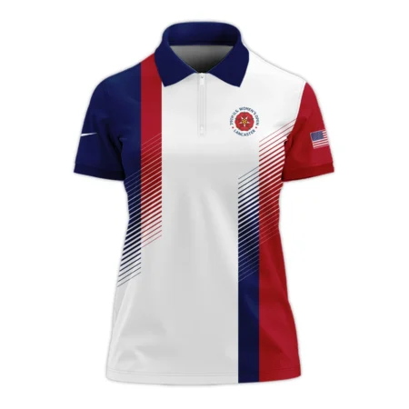 Nike 79th U.S. Women’s Open Lancaster Blue Red Abstract Quater Zip Sleeveless Polo Shirt