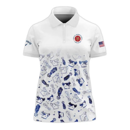 Golf Icon Abstract Pattern 79th U.S. Women’s Open Lancaster Callaway Zipper Short Polo Shirt