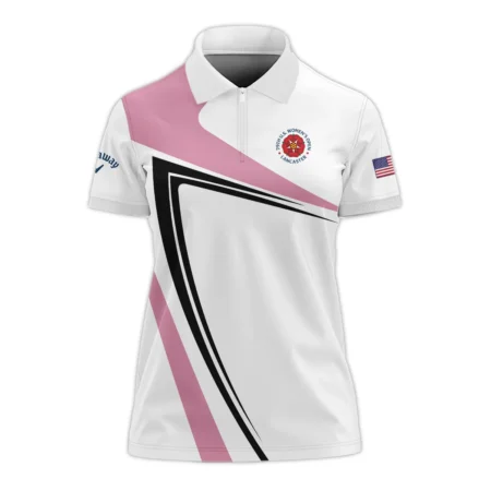 Pink Black Golf Pattern 79th U.S. Women’s Open Lancaster Callaway Zipper Short Polo Shirt