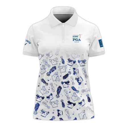 2024 KPMG Women's PGA Championship Golf Icon Abstract Callaway Zipper Short Polo Shirt
