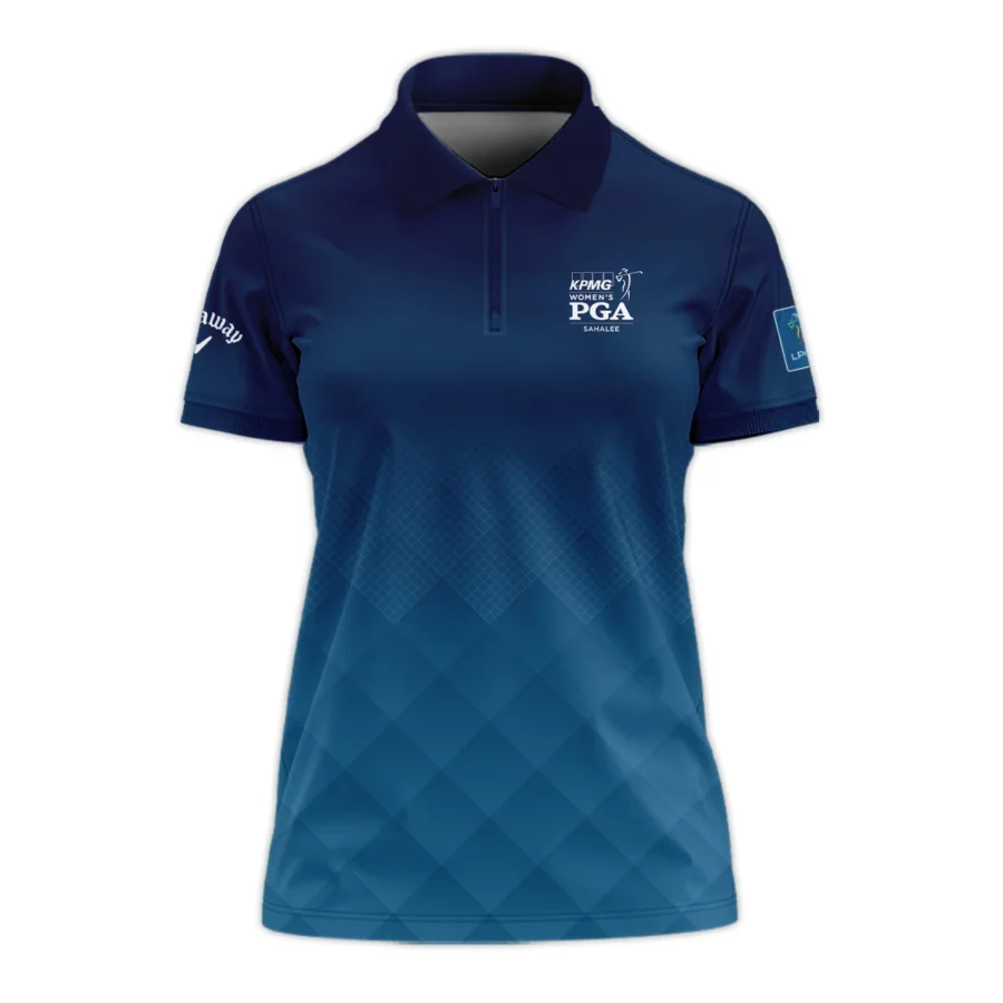 Callaway 2024 KPMG Women's PGA Championship Blue Diamond Abstract Zipper Short Polo Shirt