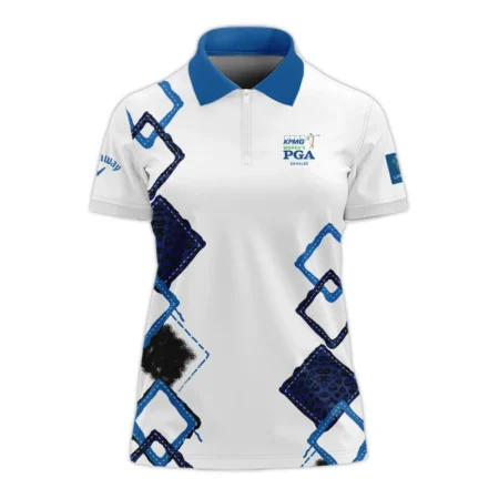 Callaway 2024 KPMG Women's PGA Championship Dark Blue Grunge Brush Pattern Background Sleeveless Polo Shirt