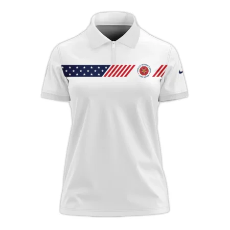 Golf American Flag White Nike 79th U.S. Women’s Open Lancaster Zipper Sleeveless Polo Shirt