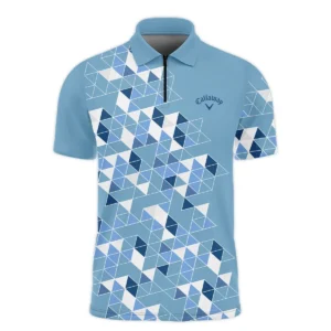 Golf Blue Geometric Mosaic Pattern 2024 PGA Championship Valhalla Callaway Polo Shirt Style Classic