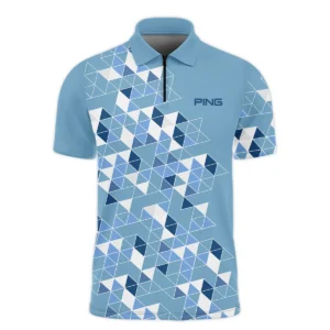 Golf Blue Geometric Mosaic Pattern 2024 PGA Championship Valhalla Ping Long Polo Shirt Style Classic