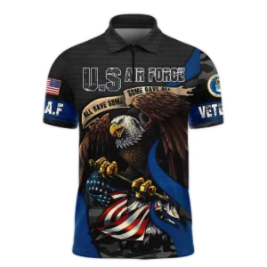 All Gave Some Some Gave All Veteran Eagle Flag U.S. Air Force Veterans All Over Prints Long Polo Shirt