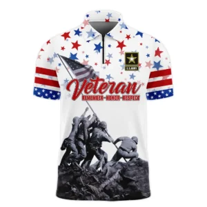 Veteran Memorial Day Remember Honor Respect U.S. Army Veterans All Over Prints Polo Shirt