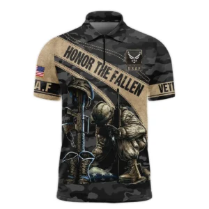 Veteran Camo Honor The Fallen U.S. Air Force Veterans All Over Prints Long Polo Shirt