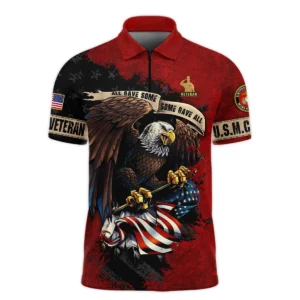 Veteran All Gave Some Some Gave All U.S. Marine Corps Veterans All Over Prints Long Polo Shirt