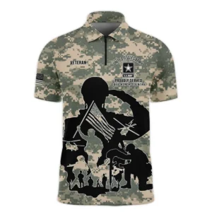 Veteran Proudly Served Duty Honor Country U.S. Army Veterans All Over Prints Polo Shirt