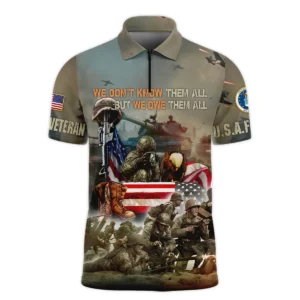 Veteran We Dont Know Them All But We Owe Them All U.S. Air Force Veterans All Over Prints Long Polo Shirt