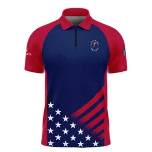 Rolex 124th U.S. Open Pinehurst Star White Dark Blue Red Background Long Polo Shirt Style Classic Long Polo Shirt For Men