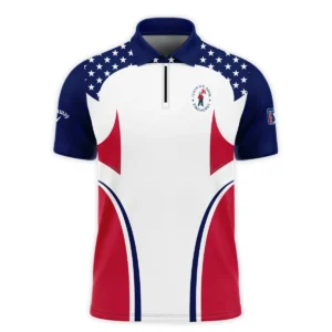 124th U.S. Open Pinehurst Callaway Stars White Dark Blue Red Line Polo Shirt Style Classic Polo Shirt For Men