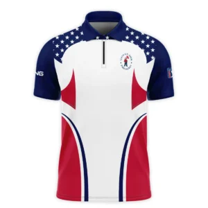 124th U.S. Open Pinehurst Ping Stars White Dark Blue Red Line Polo Shirt Style Classic Polo Shirt For Men