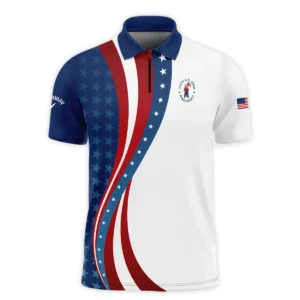 124th U.S. Open Pinehurst Blue Gradient Red White Star Callaway Long Polo Shirt Style Classic