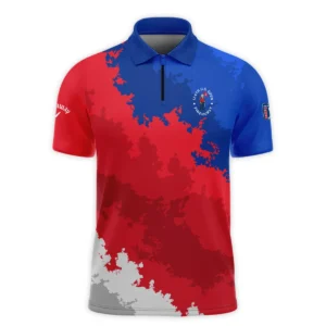 Callaway 124th U.S. Open Pinehurst Blue Red White Background Long Polo Shirt Style Classic