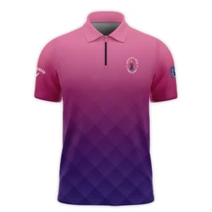 Callaway 124th U.S. Open Pinehurst Purple Pink Gradient Abstract Long Polo Shirt Style Classic