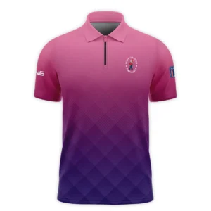 Ping 124th U.S. Open Pinehurst Purple Pink Gradient Abstract Long Polo Shirt Style Classic