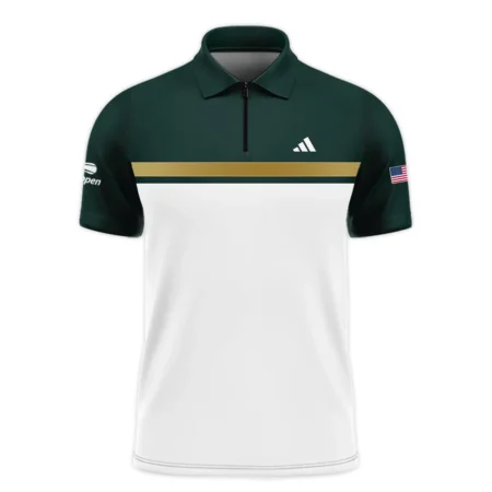 Adidas US Open Tennis Champions Dark Blue Red White Zipper Polo Shirt Style Classic Zipper Polo Shirt For Men