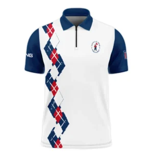 Golf Sport Pattern Blue Mix Color 124th U.S. Open Pinehurst Ping Long Polo Shirt Style Classic