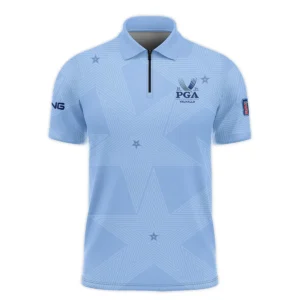 Golf Blue Color Star Pattern 2024 PGA Championship Valhalla Ping Long Polo Shirt Style Classic