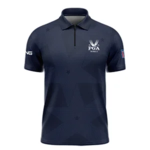 Golf Navy Color Star Pattern 2024 PGA Championship Valhalla Ping Long Polo Shirt Style Classic