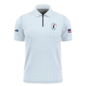 Golf Pattern Light Blue Cup 124th U.S. Open Pinehurst Ping Long Polo Shirt Style Classic