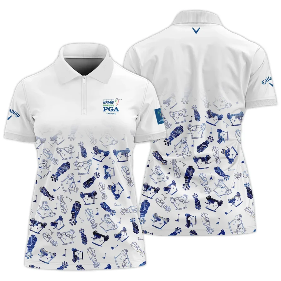 2024 KPMG Women's PGA Championship Golf Icon Abstract Callaway Zipper Short Polo Shirt