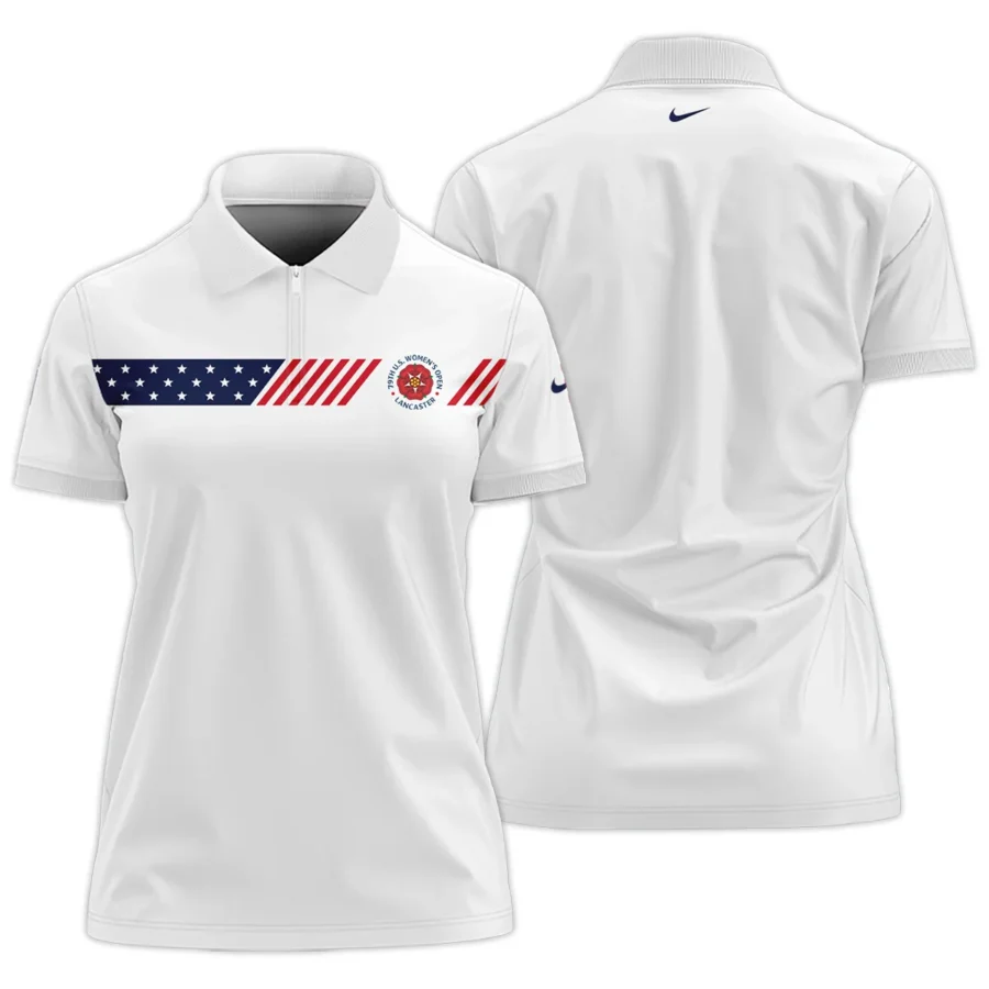 Golf American Flag White Nike 79th U.S. Women’s Open Lancaster Zipper Short Polo Shirt