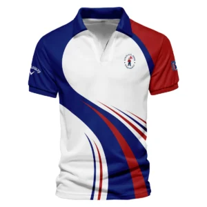 Callaway 124th U.S. Open Pinehurst Golf Blue Red White Background Style Classic, Short Sleeve Round Neck Polo Shirt