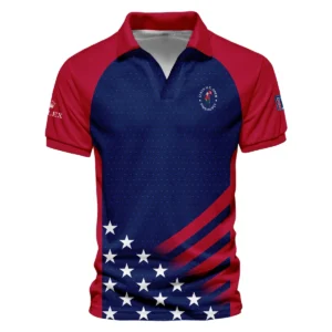 Rolex 124th U.S. Open Pinehurst Star White Dark Blue Red Background Style Classic, Short Sleeve Round Neck Polo Shirt